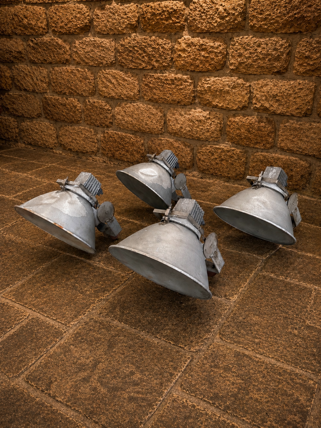 Set of 4 Vintage Industrial Factory Pendant Lights