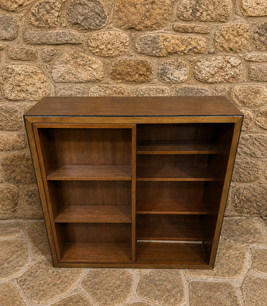 Mahogany Open Bookcase Shelving Unit – Vintage Style Low Storage