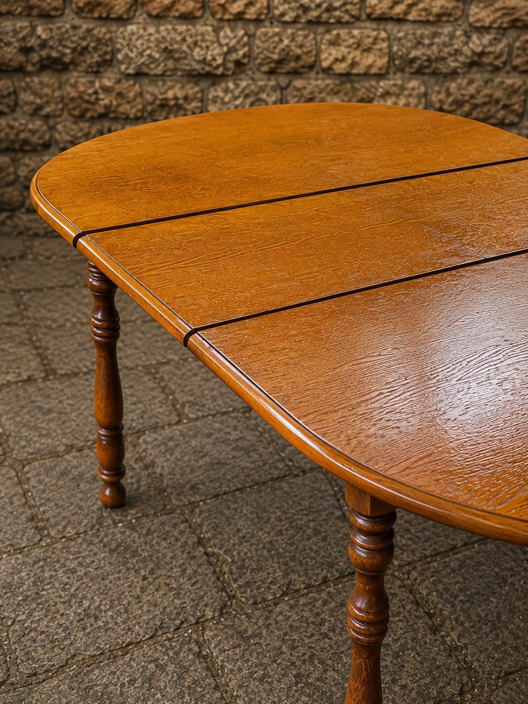Vintage Solid Oak Extending Farmhouse Dining Table