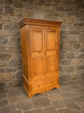 Rustic Farmhouse Pine Wardrobe Armoire with Drawer
