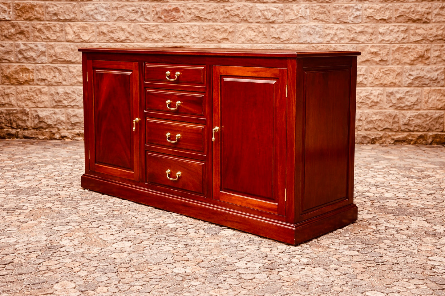 Georgian Style Mahogany Sideboard – Classic Storage Cabinet with Drawers & Cupboards