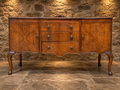 Antique Burr Walnut Queen Anne Revival Sideboard – c.1930