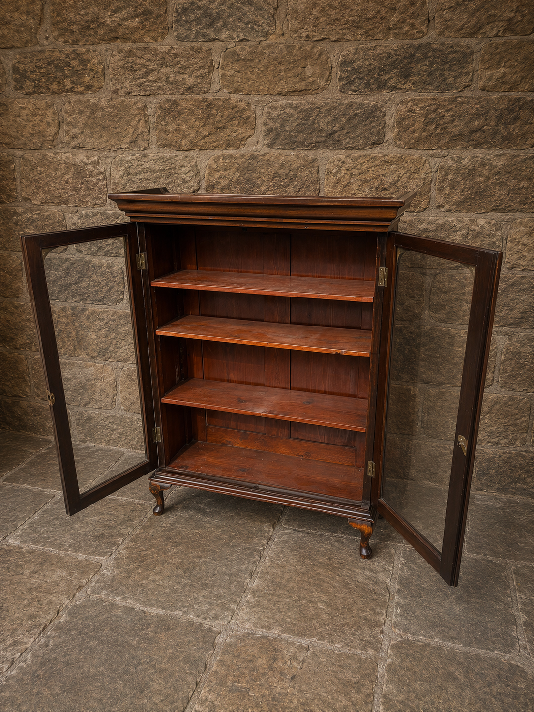 Antique Edwardian Mahogany Glazed Bookcase Display Cabinet | Circa 1900–1915