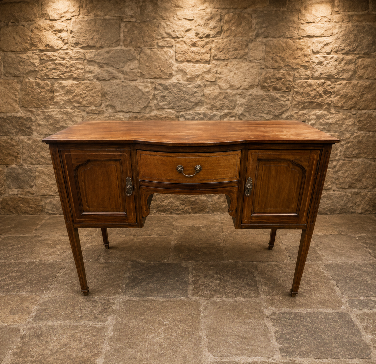 Edwardian Mahogany Sideboard Server Table with Bow Front Drawer c.1900–1920