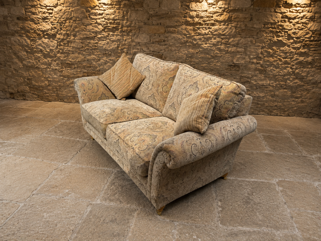 Parker Knoll Two Seater Paisley Sofa – Traditional English Country House Settee