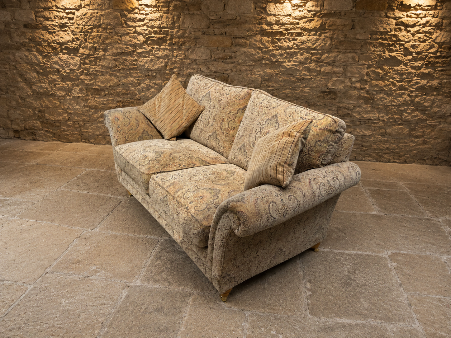 Parker Knoll Two Seater Paisley Sofa – Traditional English Country House Settee