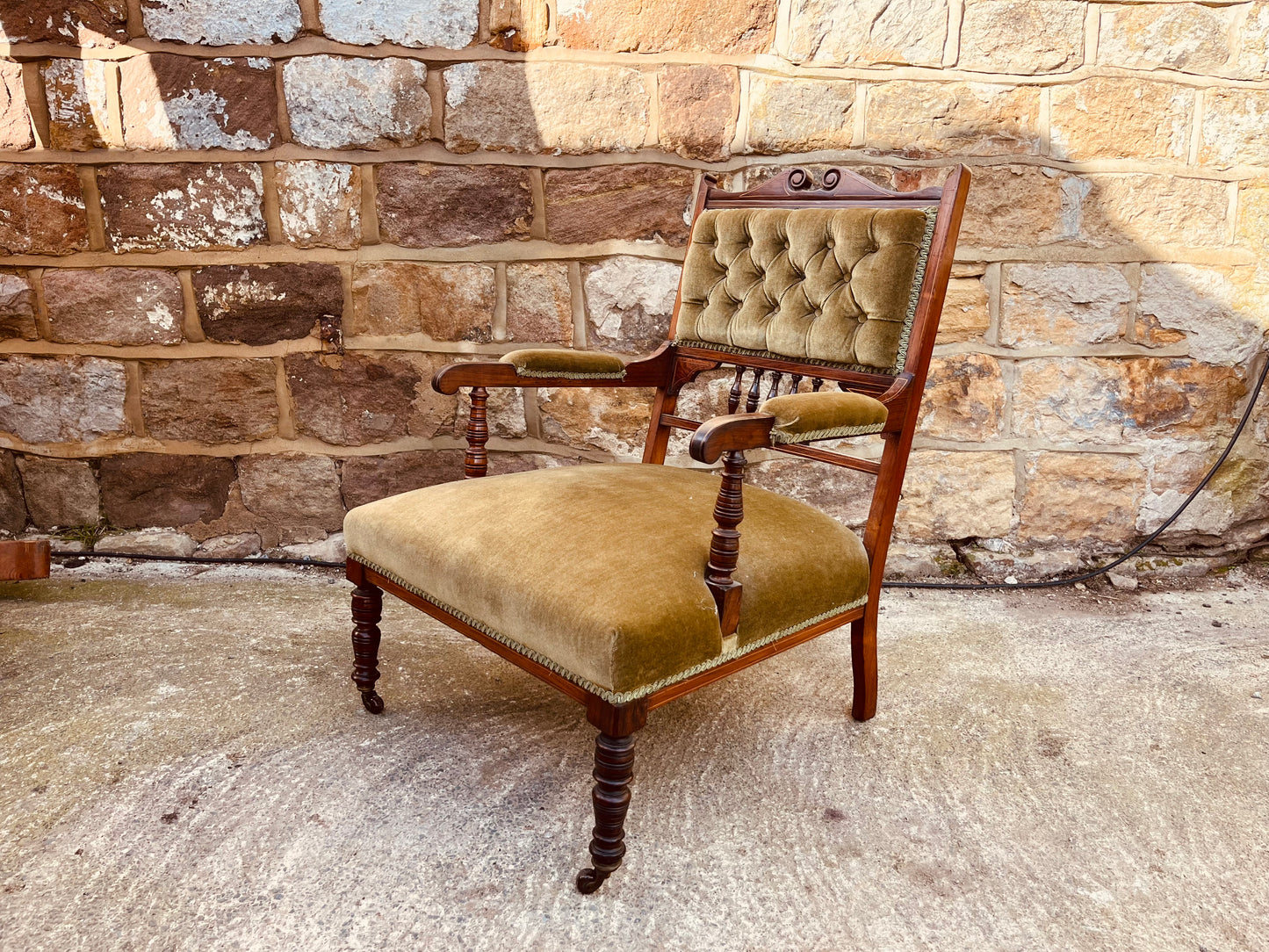 Victorian Mahogany Upholstered Armchair