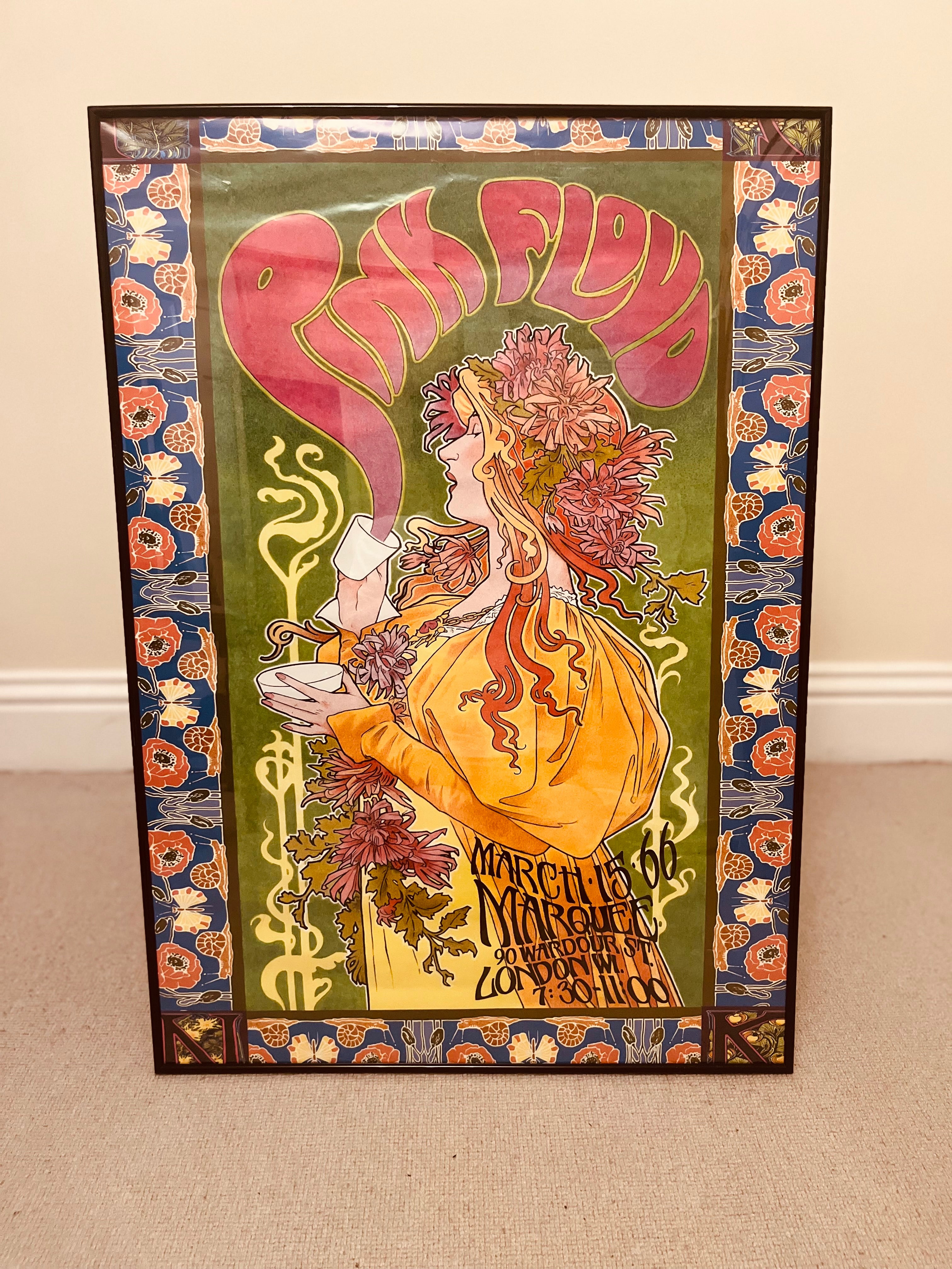 Framed Pink Floyd Poster Set – Dark Side of the Moon 1973 & Marquee Club 1966 Vintage Wall Art