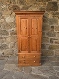 Pine Double Wardrobe with Drawers