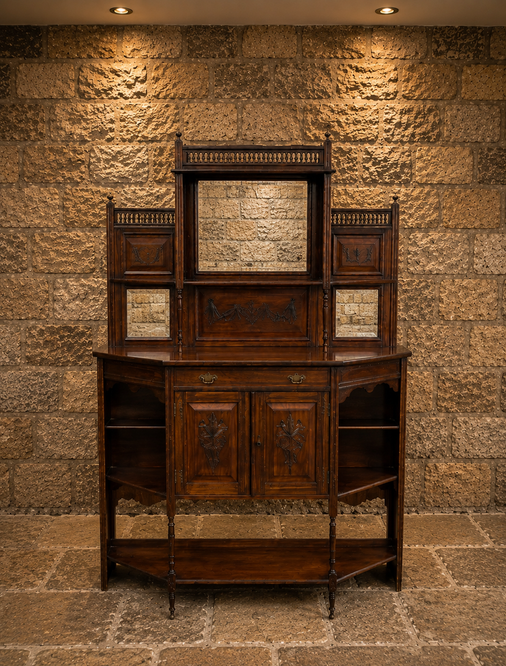 Antique Victorian Aesthetic Movement Mirrored Sideboard – Circa 1885 – Anglo-Japanese Buffet