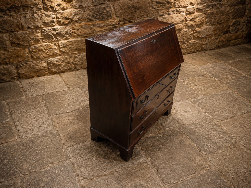 Antique Georgian Oak Bureau | Solid Oak Fall Front Writing Desk | Georgian Bureau Desk | Country House Furniture | Circa 1780–1820