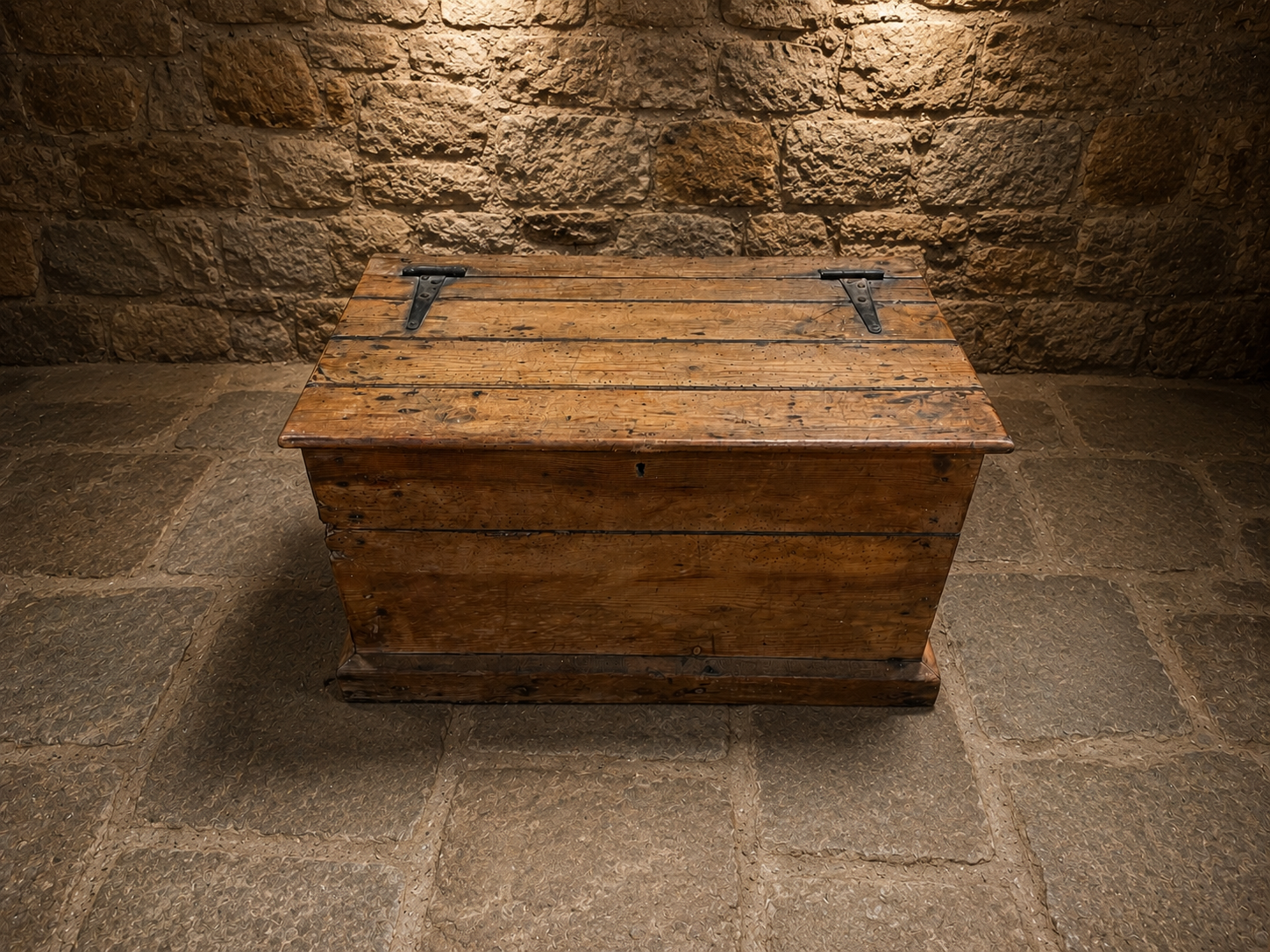 Antique Victorian Pine Blanket Chest | Solid Pine Blanket Box | Rustic Farmhouse Storage Chest | Country Cottage Coffer | Circa 1850–1880