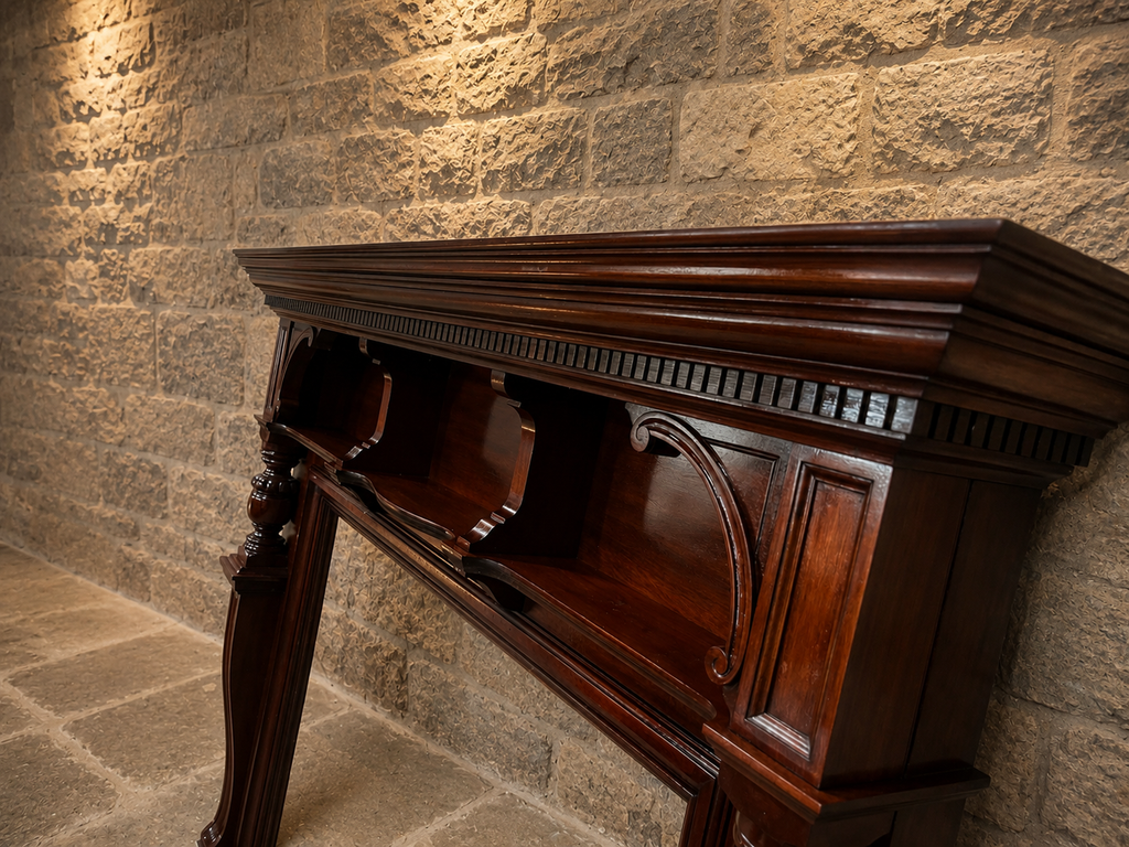 Victorian Mahogany Fireplace Surround | Antique English Fire Mantel | Architectural Salvage | Circa 1885–1905