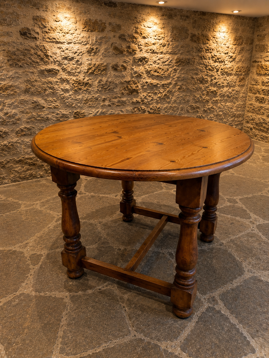 Antique English Pine Gate Leg Dining Table | Solid Pine Drop Leaf Farmhouse Table | Extending Country Dining Table | c.1920–1940