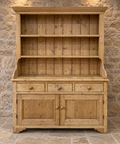 Vintage pine farmhouse dresser with open shelving