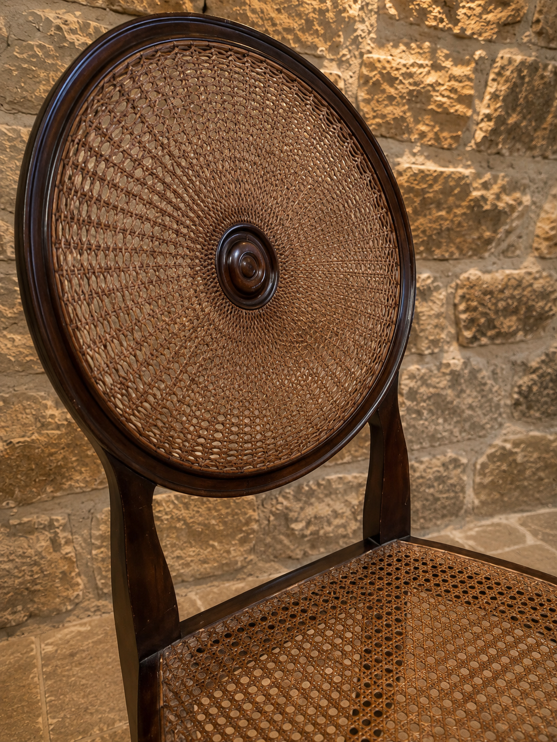 Pair of Antique Mahogany Bergère Cane Chairs – Circa 1900–1920