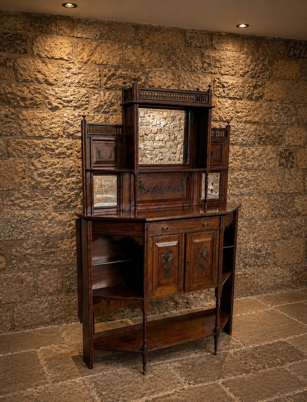Antique Victorian Aesthetic Movement Mirrored Sideboard – Circa 1885 – Anglo-Japanese Buffet