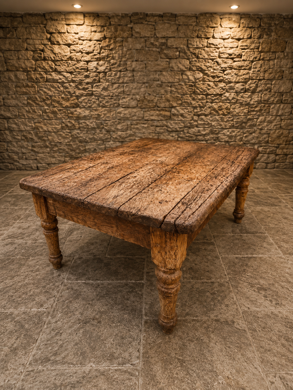 Antique French Farmhouse Pine Dining Table | Large Rustic Country Kitchen Table | Provincial Dining Table | Seats 8–10