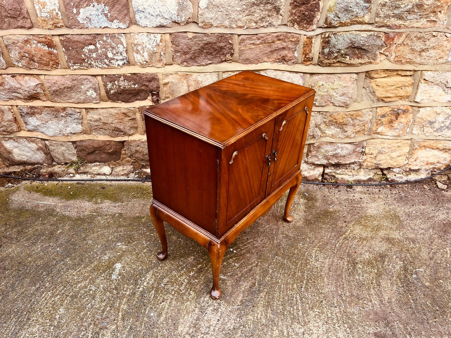 Vintage Mahogany Side Cabinet on Cabriole Legs