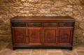 Large Chinese Style Hardwood Sideboard with Carved Oriental Detail