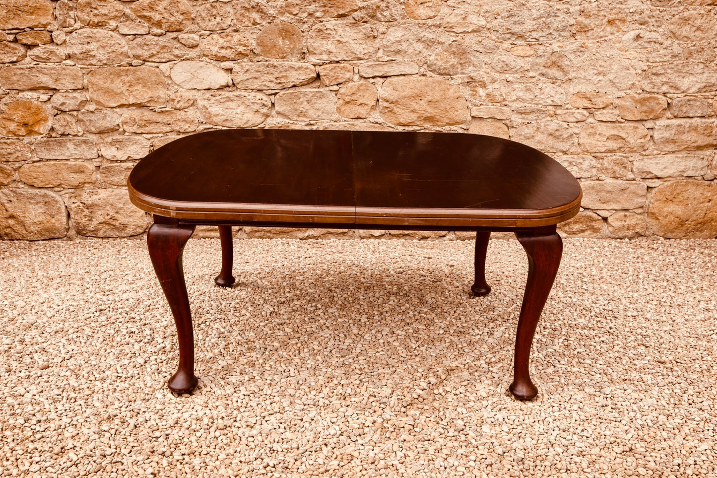 Vintage Mahogany Dining Table – Oval Queen Anne Style