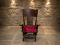Antique Victorian Oak Adjustable Rocking Chair with Carved Floral Crest c.1900
