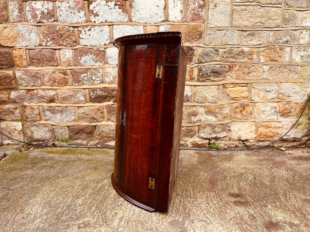 Antique Bow Front Corner Cupboard