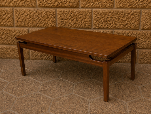 Mid Century Teak Coffee Table with Removable Tray – Scandinavian Style 1960s