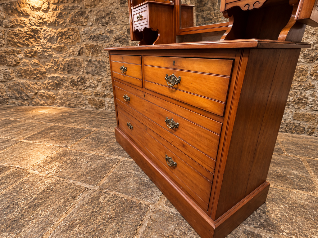 Antique Victorian Triple Mirror Dressing Table c.1890 – Duchess Dressing Chest