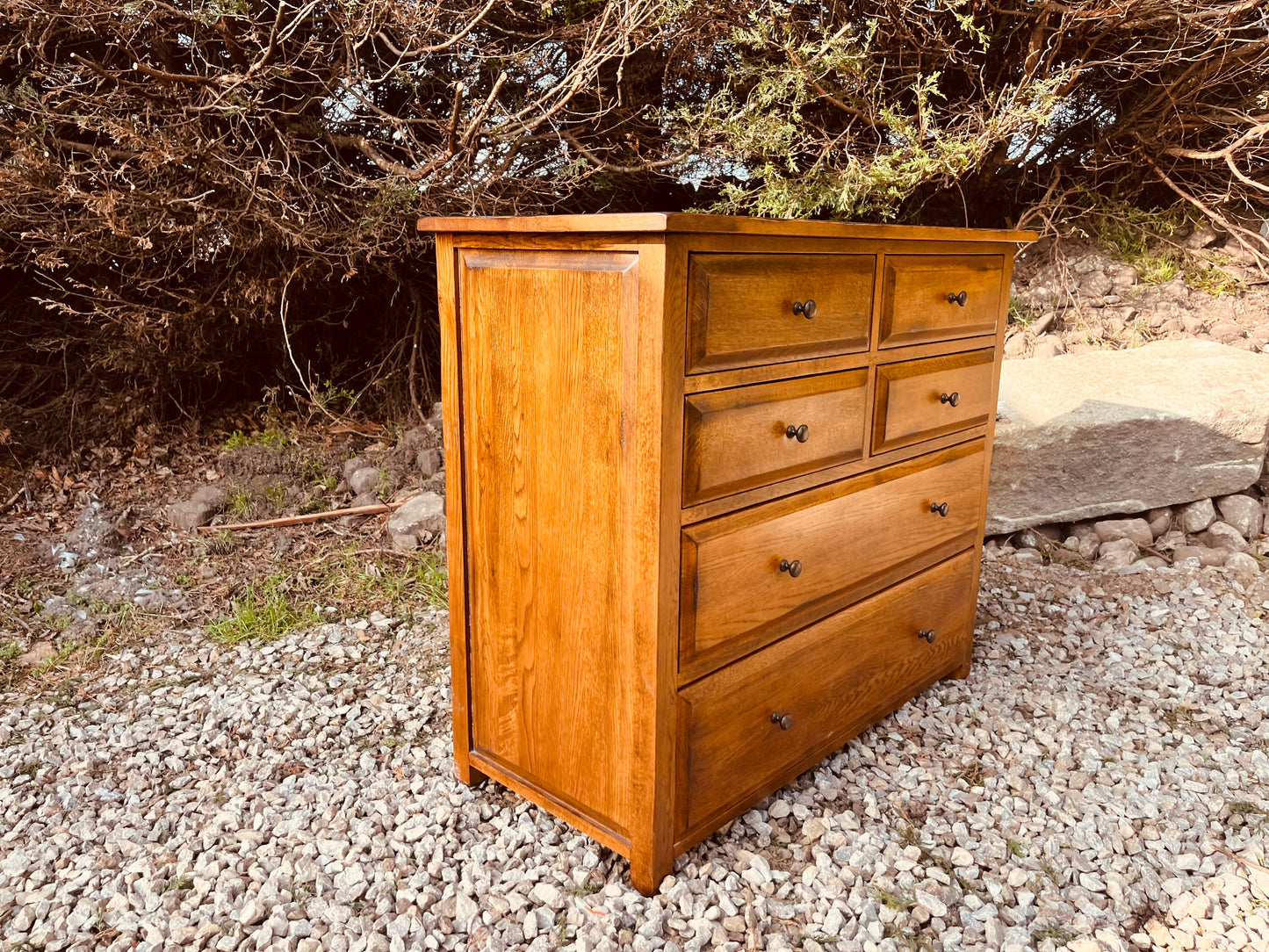 Solid Oak 7 Drawer Chest of Drawers – Traditional Country Style