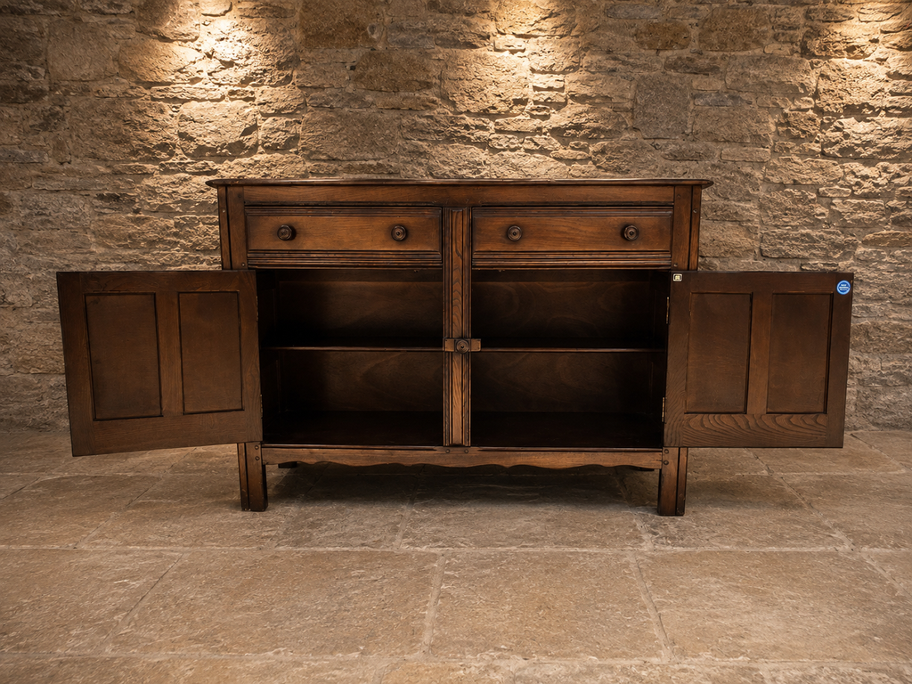 Antique Edwardian Arts & Crafts Oak Sideboard – c.1900–1920