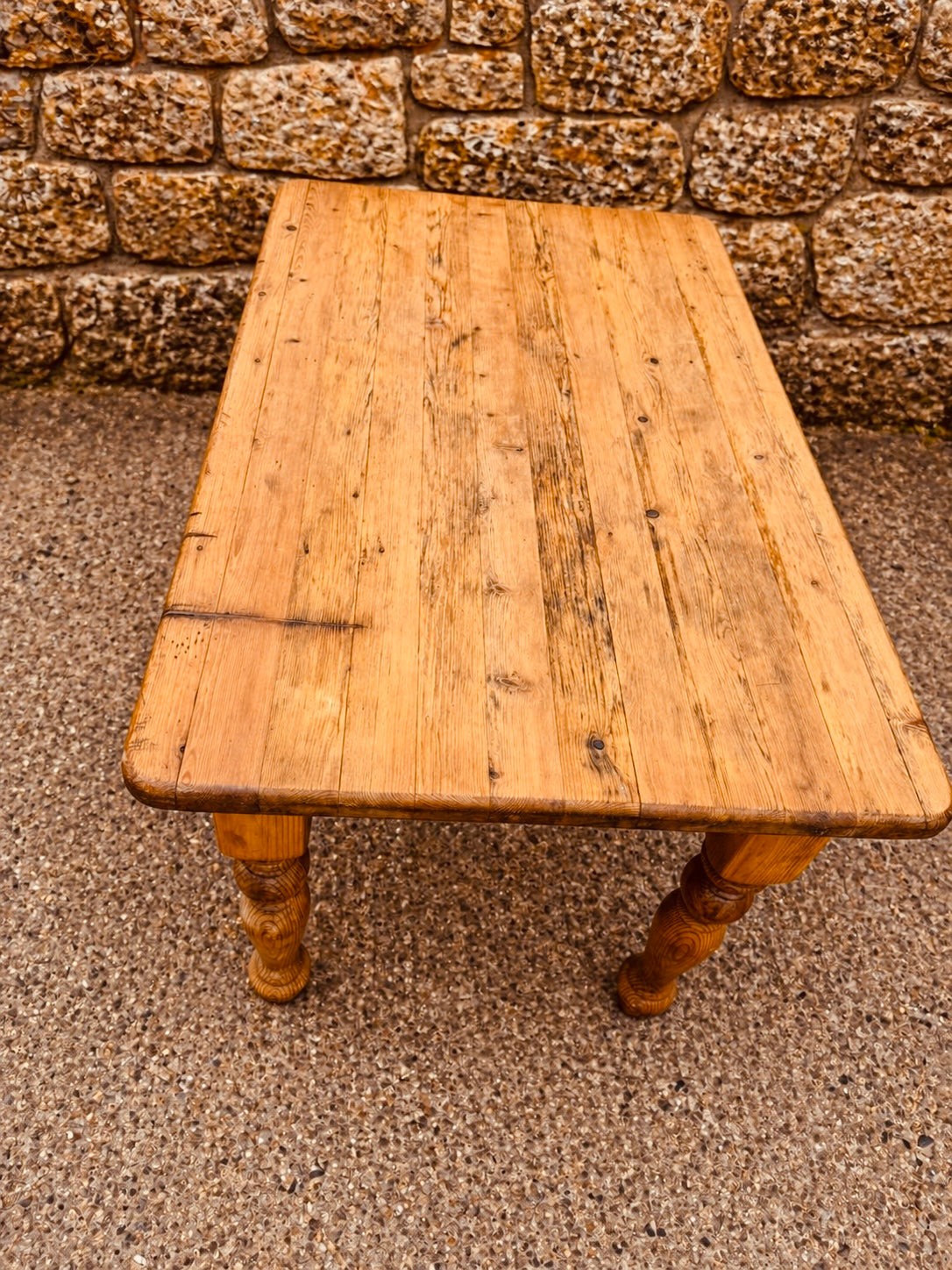 Antique Pine Farmhouse Table – Victorian Rustic Kitchen Dining Table Circa 1900