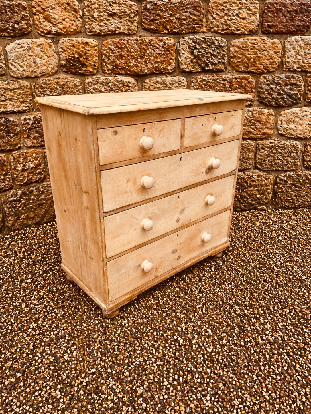 Antique Pine Chest of Drawers – Victorian 2 Over 3 Drawer Dresser