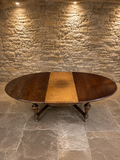 Antique English Solid Oak Extending Dining Table | Oval Farmhouse Table | Circa 1920