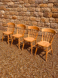 Set of 4 Vintage Elm & Beech Farmhouse Dining Chairs, Spindle Back Kitchen Chairs 1960s–1970s