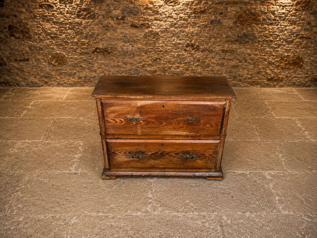 Antique Victorian Pitch Pine Two Over Two Chest of Drawers