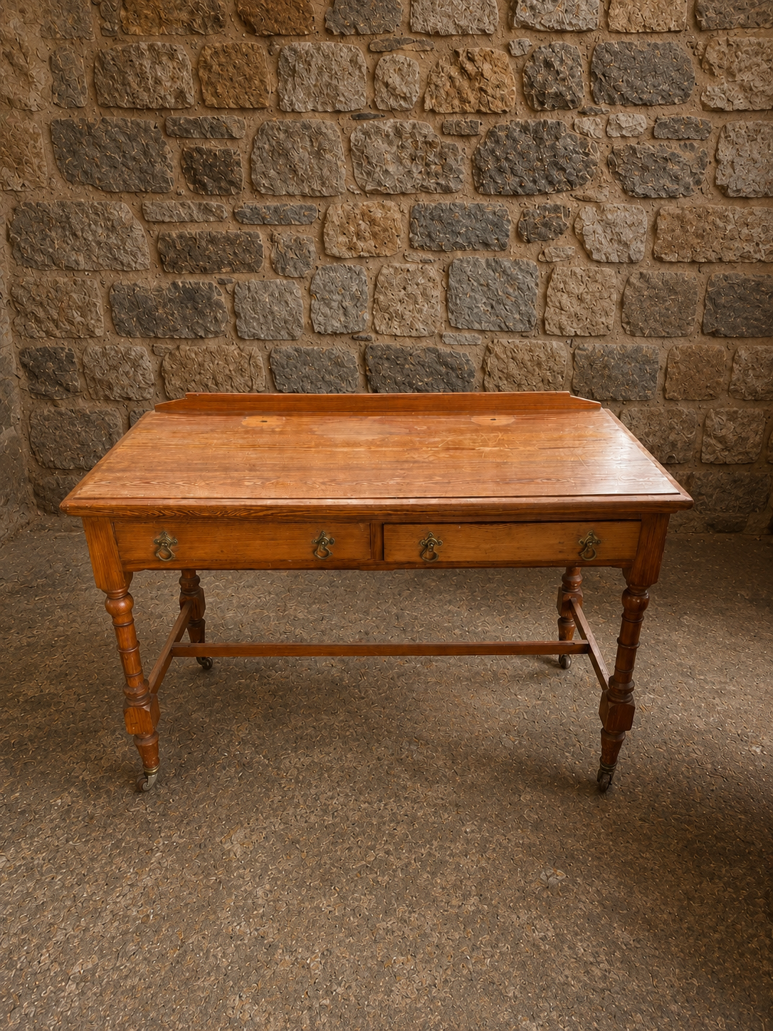 Antique Victorian Solid Oak Writing Desk c.1900
