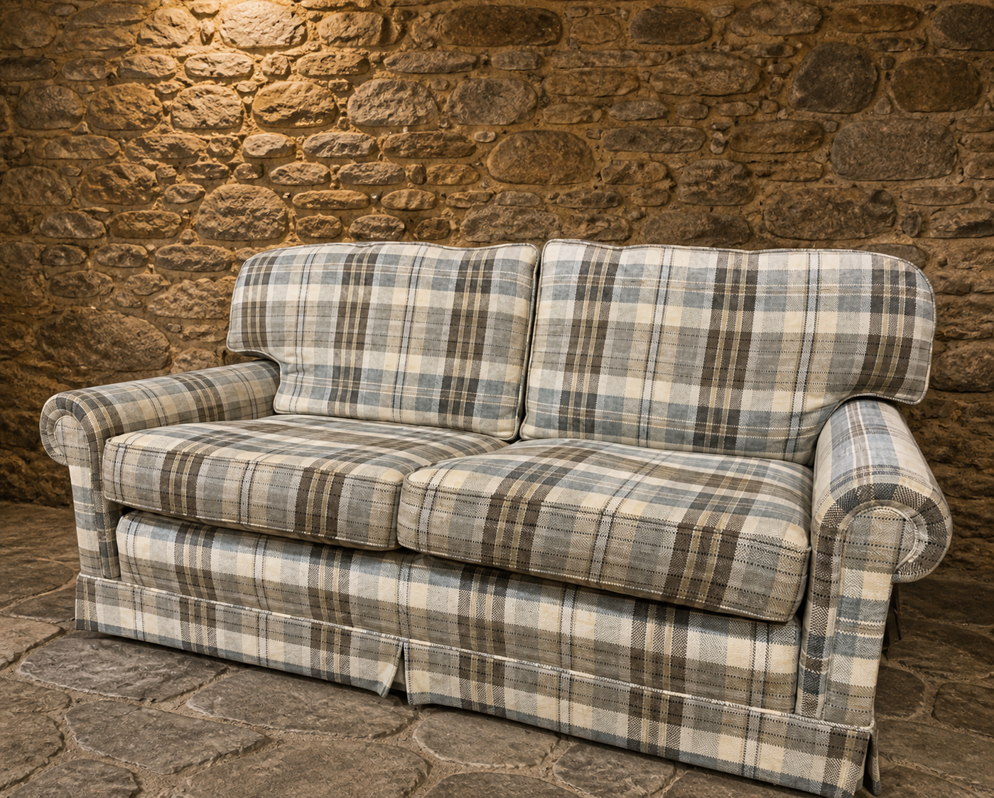 Wesley-Barrell 3 Piece Sofa Suite in Country House Check Fabric