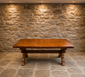 Solid Oak Refectory Dining Table | English Farmhouse Dining Table | Rustic Trestle Dining Table | Country House Kitchen Table