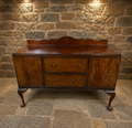Antique Chippendale Revival Figured Walnut Sideboard – Circa 1920 – Ball & Claw Feet
