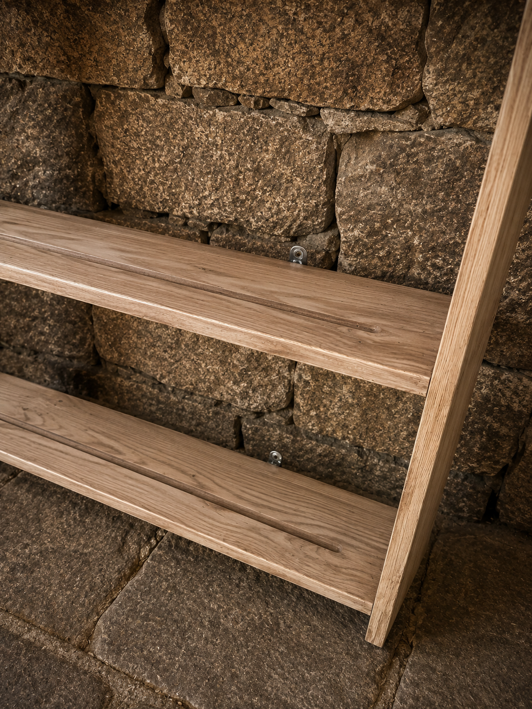 Large Farmhouse Wall Shelf with Scalloped Frieze