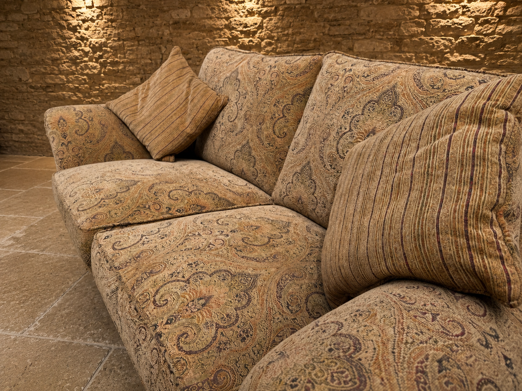 Parker Knoll Two Seater Paisley Sofa – Traditional English Country House Settee