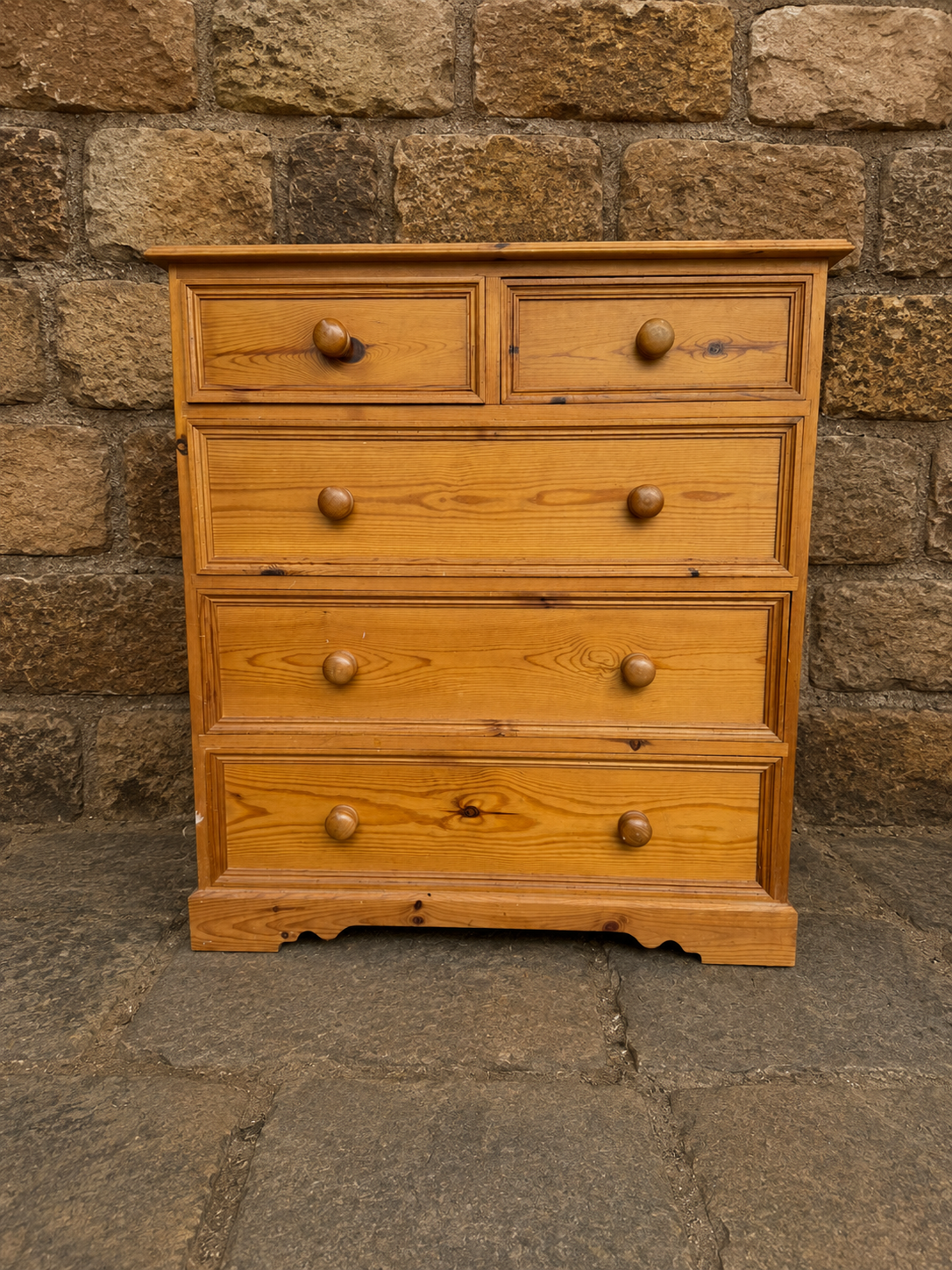 Vintage Rustic Pine Chest of Drawers