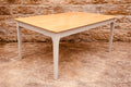 Rustic Farmhouse Dining Table with Natural Wood Top and Painted Base