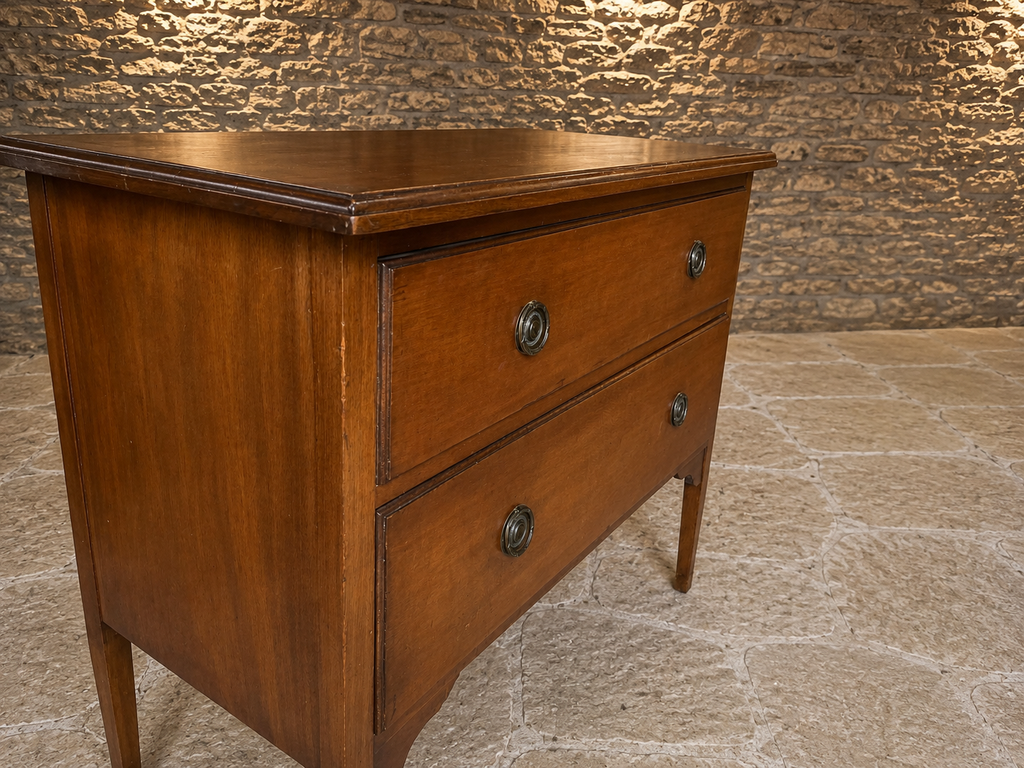 Antique Georgian Mahogany Two Drawer Chest of Drawers | Early 19th Century Bedside Chest | c.1810–1830
