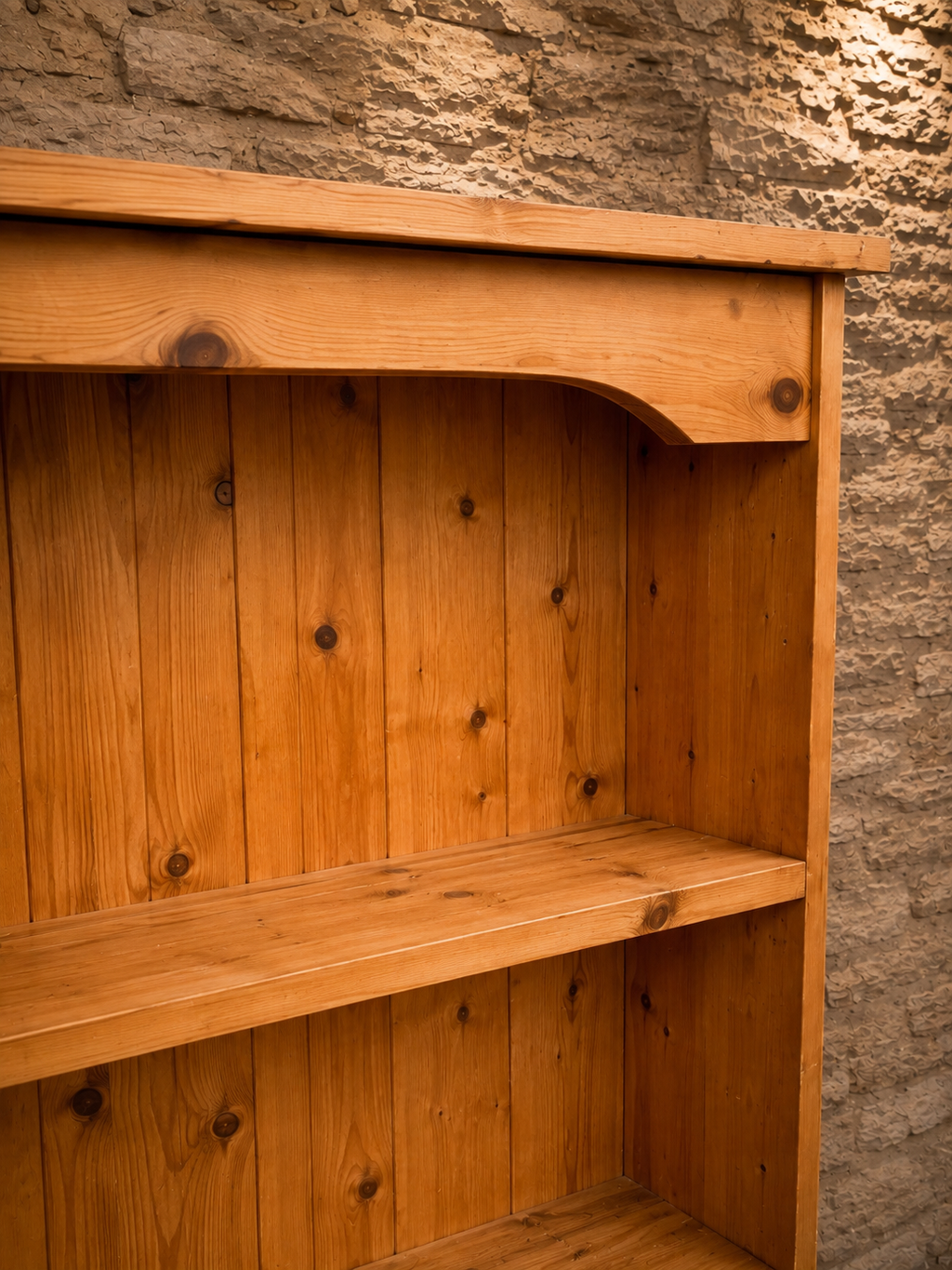 Victorian Pine Open Bookcase | Antique Country Farmhouse Shelving c.1880–1900