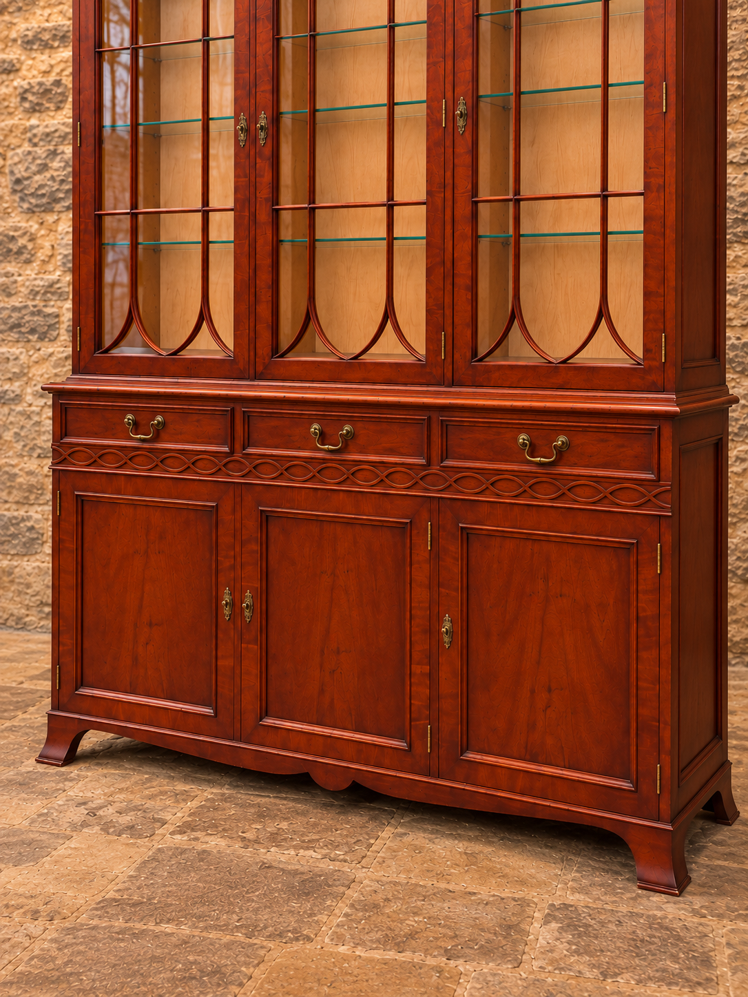 Vintage Georgian style glazed display cabinet
