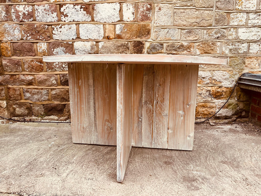 Handcrafted Solid Wood Round Dining Table – Natural Sanded Finish