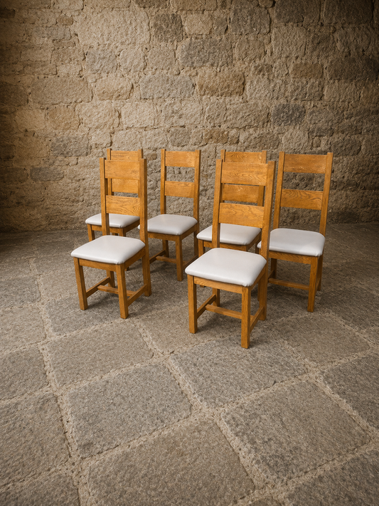 Set of Six Arts & Crafts Oak Dining Chairs