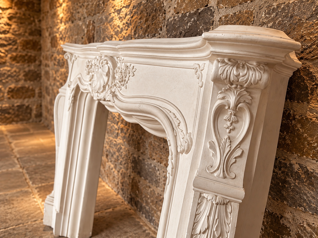 Large Louis XV Style Rococo Fireplace Surround – Ornate French Style Mantel